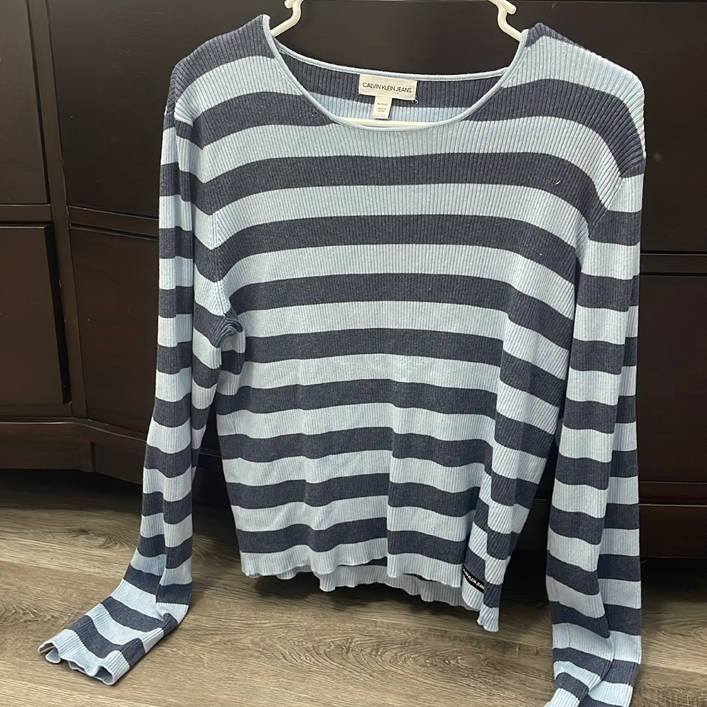 Blue striped sweater